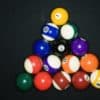 Billiard table with balls